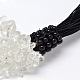 Natural Crystal Bib Statement Necklaces NJEW-N0014-63V-3