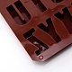 アルファベットシリコンモールド  レジン型  エポキシ樹脂工芸品作り  長方形  ココナッツブラウン  33.3x22.3x2.4cm  穴：5mm DIY-WH0199-62-3