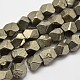 Natural Pyrite Beads Strands G-F197-02-10x10mm-1