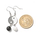 Alliage émail yin yang boucles d'oreilles asymétriques assorties EJEW-JE04894-01-4