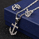 Anchor 304 Stainless Steel Rhinestone Pendant Necklaces and Stud Earrings SJEW-D070-04P-1