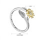 Shegrace 925 anillos ajustables de plata esterlina JR820A-03-2