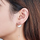 Boucles d'oreilles Shegrace 925 en argent sterling avec demi-lune en émail blanc et pendentif rond en zircone AAA JE614B-2