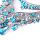 Le donne di moda gioielli di zinco collane collare di vetro in lega di strass fiore pettorina dichiarazione girocollo NJEW-BB15083-D-3