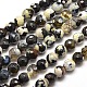 Dyed Natural Agate Faceted Round Beads Strands G-E267-01-1