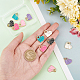 SUPERFINDINGS 12Pcs 6 Colors Heart Brass Enamel Charms Mini Love Gold Plated Dangle Charms 17x16mm Valentine Love Pendant with Loop Ring 3mm Inner Diameter for Jewelry Making KK-FH0004-09-3