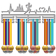 Creatcabin présentoir de médailles de course à pied porte-médailles support de sport suspendu en métal récompenses d'athlète support mural en fer décor sur 60 médailles pour coureur badge natation gymnastique médaillé argent 15.7x5.9 pouces ODIS-WH0023-071-1