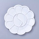 プラスチック水彩オイルパレット  花  ホワイト  144x9mm TOOL-WH0044-01-1