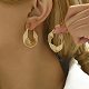 Boucles d'oreilles créoles multicouches en acier inoxydable plaqué or véritable 18 carat UF5198-3-2