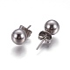 304 Stainless Steel Ball Stud Earrings EJEW-F0061-06B-P-1