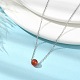 Natural Carnelian Round Bead Pendant Necklaces NJEW-JN04551-05-5