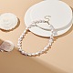 Natürliche Keshi-Perlenkette mit Messingverschluss für Frauen NJEW-JN04058-5