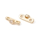 Rack Plating Brass Pave Clear Cubic Zirconia Connector Charms KK-G433-04LG-1