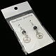 Stylish  Glass Pearl Peace Sign Dangle Earrings EJEW-JE00492-07-2