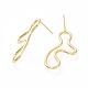 Brass Stud Earrings EJEW-L234-40G-2