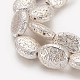 Brins de perles de pierre de lave naturelle galvanisées G-P400-11S-2