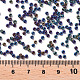 12/0グレードの丸いガラスシードビーズ  メタリックカラーアイリス  マットなスタイル  ブルーメッキ  12/0  2x1.5mm  穴：0.8mm  約3333個/50g X-SEED-Q008-M604-3