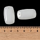 ガラスチャーム  天然石風  長方形チャーム  ホワイト  30x17x7mm  穴：1.6mm GLAA-B017-08A-01-4