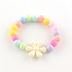 Fleur pendentifs acrylique et ensembles de bijoux stretch bracelets X-SJEW-R048-05-6