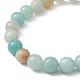 Bracelet extensible en perles d'amazonite à fleurs naturelles BJEW-JB09764-01-4