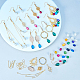 Sunnyclue 1 boîte bricolage 6 paires de lustre boucles d'oreilles pendantes bohèmes faisant des kits comprennent des perles de goutte de pierres précieuses de coquille DIY-SC0002-44-4