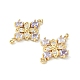 Brass Pave Cubic Zirconia Connector Charms KK-G462-45KCG-05-2