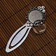 20mm Clear Domed Glass Cabochon Cover for Antique Silver DIY Alloy Portrait Flower Bookmark Making DIY-X0126-AS-NR-3