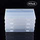 BENECREAT 4 Pack 17x10.5x2.5cm Inches Large Clear Plastic Box Container Clear Storage Organizer with Hinged Lid for Small Craft Accessories Office Supplies Clips CON-BC0005-36-5