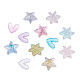 Cheriswelry 240Pcs 3 Style 3D Star & Heart & Flower/Windmill with Glitter Powder Resin Cabochons MRMJ-CW0001-01-2