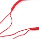 編組ナイロン糸のブレスレット作り  レッド  1-3/8インチ（3.55~5.05cm） AJEW-JB00922-01-3