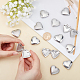 DICOSMETIC 16pcs 2 Styles 28.5mm 316 Stainless Steel Heart Locket Pendants Photo Frame Charms Heart with Wave Pattern Locket Charms for Memorial Jewelery Making STAS-DC0002-69-2