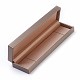 模造シルクカバー木製ジュエリーネックレスボックス  長方形  淡い茶色  22x5.5x3.4cm OBOX-F004-03-2