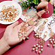 Nbeads 12 pièces alliage tissé web/filet avec abs imitation perle perle gland pendentif décoration HJEW-NB0001-70-3