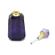 多面的な天然アメジスト開閉可能な香水瓶ペンダント  真鍮のパーツとガラスのエッセンシャルオイルのボトル  30~40x14~18x11~14mm  穴：0.8mm  ガラス瓶容量：3ml（0.101液量オンス）  宝石の容量：1ml（0.03液量オンス） G-E556-04B-3