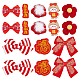 Chinese New Year Bowknot Flower Cloth Alligator Hair Clips Set OHAR-WH0021-31B-1