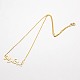 Her Valentines Gifts Chic Girls 304 Stainless Steel Cable Chains Word My Love Pendant Necklaces X-NJEW-M022-07-2