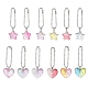 12 pz 2 stili colore sfumato stelle e decorazioni pendenti in resina a forma di cuore HJEW-JM00868-1