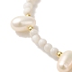 Natural Pearl & Shell Beaded Bracelets BJEW-C051-19G-2