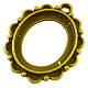 Alliage de style tibétain dos ouvert supports cabochons pendentif PALLOY-EA416Y-AG-NR-1