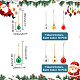 Ahadermaker 80 個 8 スタイル クリスマス ボール プラスチック ハンギング オーナメント  クリスマスツリーパーティーペンダント装飾用  ミックスカラー  105~110mm  10個/スタイル AJEW-GA0006-02-2