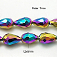 Electroplate Glass Beads Strands EGLA-D017-12x8mm-4-1