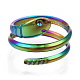 304 ステンレス製スネークツイストリング  調節可能なリング  女性の女の子のためのラップリング  虹色  usサイズ6（16.9mm） RJEW-N038-114M-3