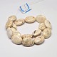 Flat Oval Natural Magnesite Beads Strands X-G-M138-13-2