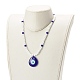 Ожерелья с подвеской в виде слезы лэмпворк и сглаза NJEW-JN03486-5