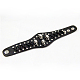 Style punk rock bracelets crâne de cuir de vachette BJEW-O088-27-2