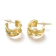 Brass Half Hoop Earrings EJEW-H104-10G-3