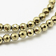 Chapelets de perles rondes en hématite synthétique sans magnétique G-D617-10mm-27-2