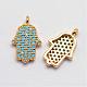 Brass Micro Pave Cubic Zirconia Charms ZIRC-D113-58G-FF-1