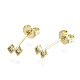 Brass Micro Pave Clear Cubic Zirconia Stud Earrings EJEW-T046-31G-NF-1