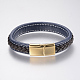 Braided Leather Cord Bracelets BJEW-H561-08C-2